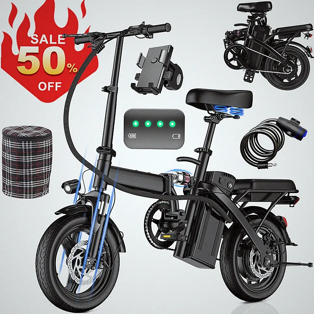 14" Foldable Electric Bike for Adults Teens, 560W 48V/10AH, E-Bicycle Commuter