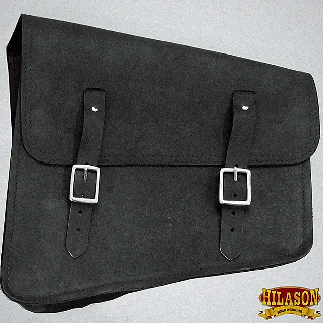 15HS Motorcycle Bike Right Side Saddle Bag Leather Rigid Flap Solo Western