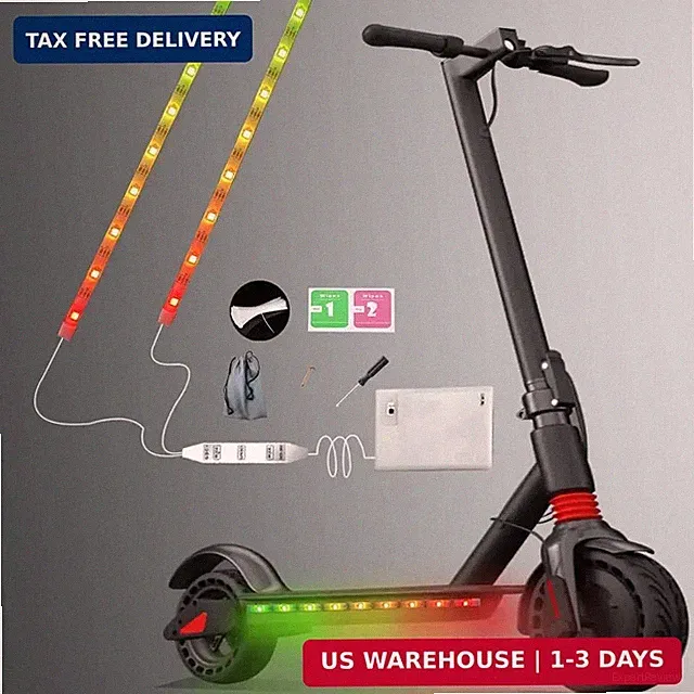 2 Strip Electric LED Bicycle Scooter Lights Night Cycling Colorful Lamp Waterpro