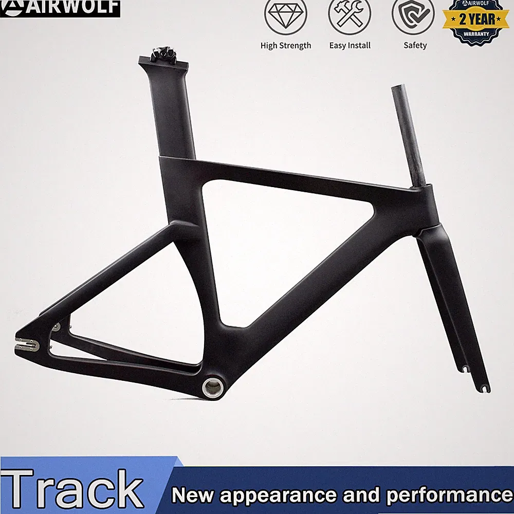 2023 Full Carbon Fiber Track Frame BSA Road Bike Frame 700c Rigid Fixed Gear