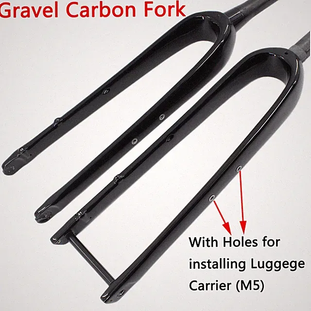 700C Gravel Road Bike Fork Carbon Fiber Cyclocross Travel Bicycle Rigid Forks