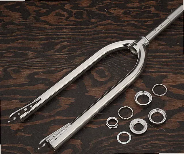 Chrome 26" Vintage Schwinn Cruiser Bike Tube FORK 1" Headset RatRod Tank Bicycle