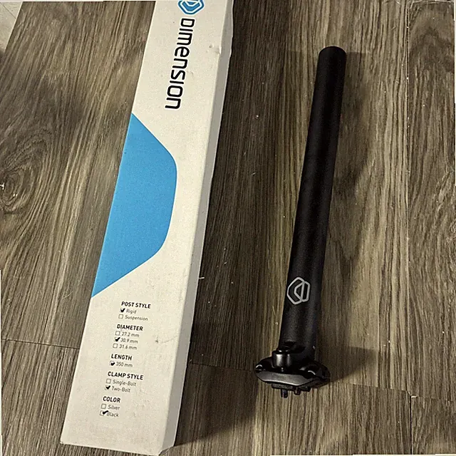 Dimension Black Rigid Bike Seat Post Two Bolt 30.9 X 3 #W4