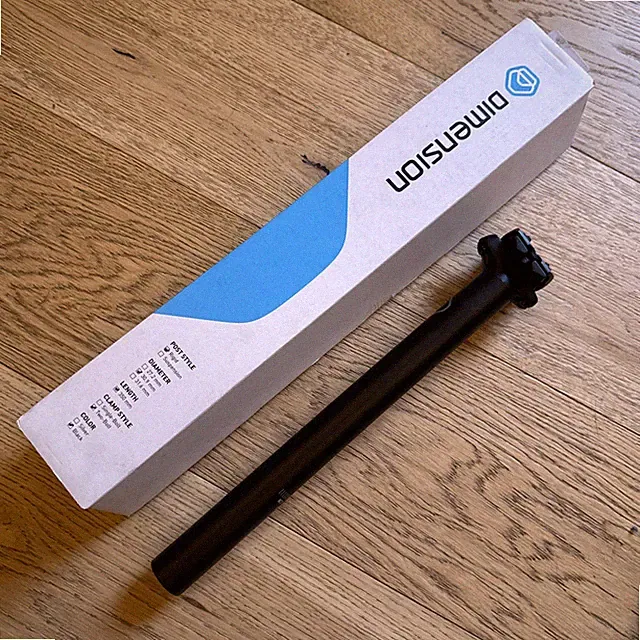 DIMENSION Rigid Seatpost 30.9 x 350 NEW Two-Bolt, Matte Black MTB SS