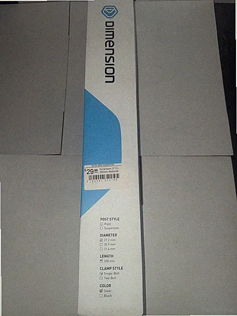 Dimension Rigid Seatpost Single-Bolt 27.2mm, 350mm New In Box Silver