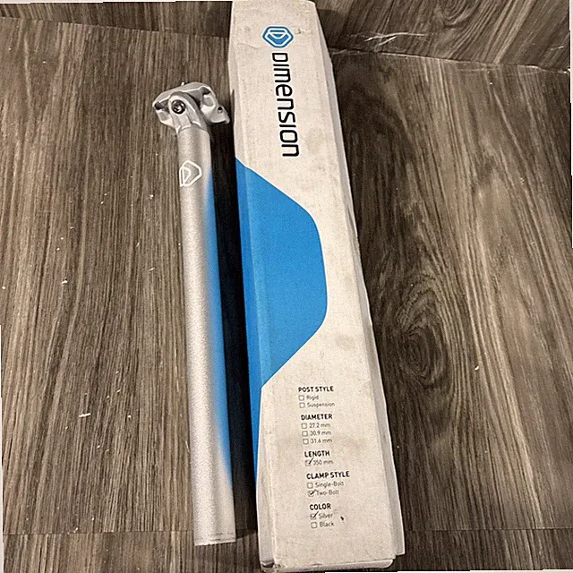 Dimension Silver Rigid Bike Seat Post Two Bolt 27.2 X 3 #W4