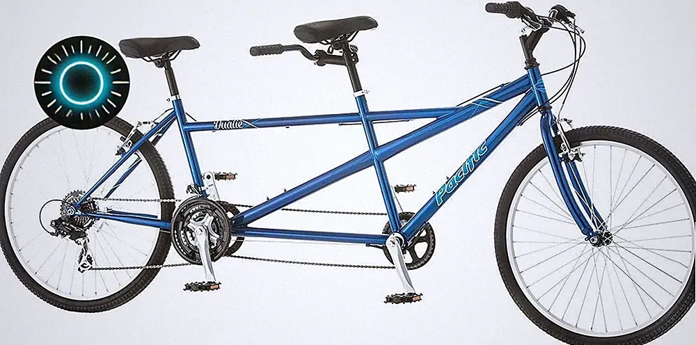 Dualie Adult Tandem Cruiser Bike Two-Rider Bicycle Men and Women 26-Inch Wheel