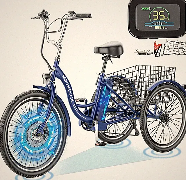 MOONCOOL 24" 26" Electric Tricycle for Adults 350W 36V Electric Trike W/Charge