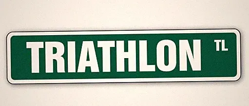 TRIATHLON Street Sign triathlete runner bike swimming cycling