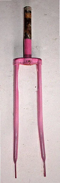 Vintage Rigid Touring Road Bike Fork 27" 1" Threaded 170mm Pink Steel US Shipper